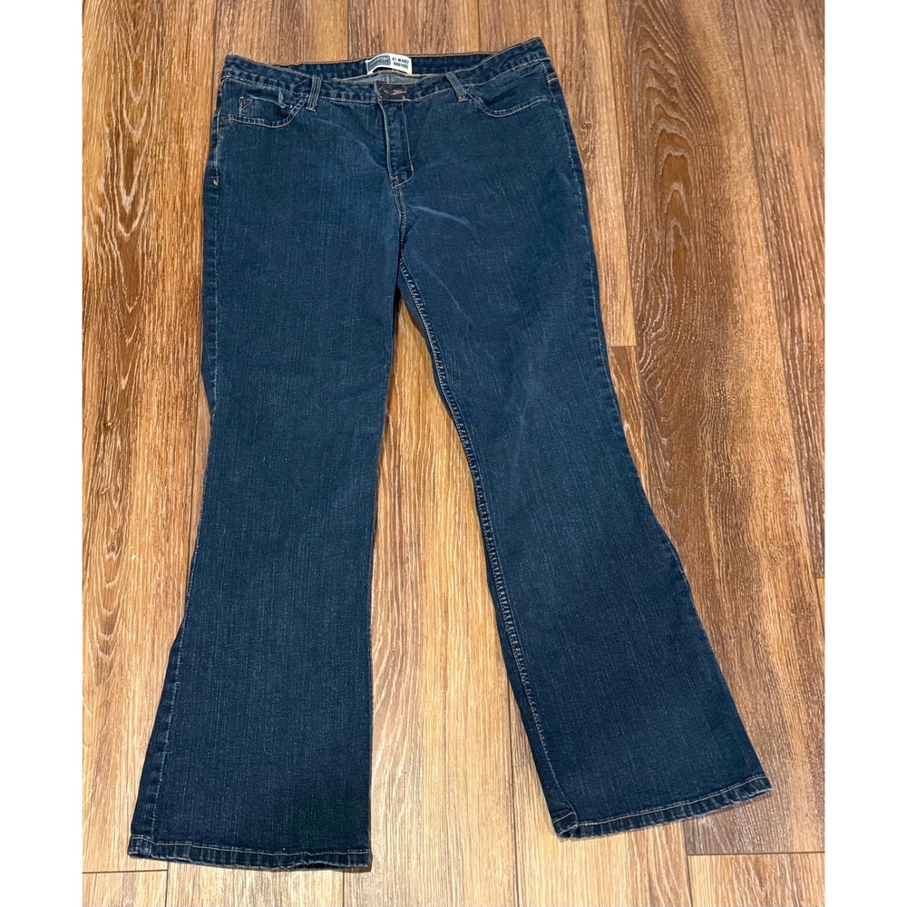 Signature by Levi Strauss & Co Womens Dark Wash At Waist Bootcut Jeans Size 16M